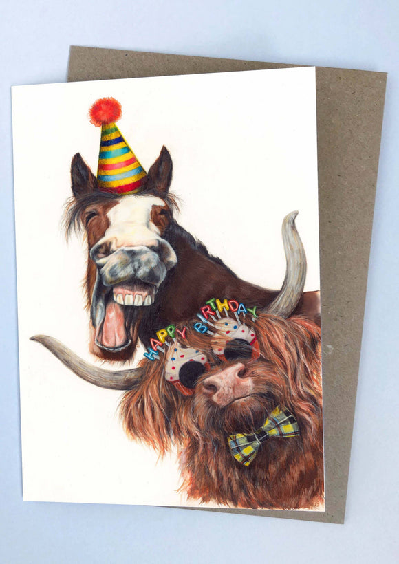 A Highland Soirée (Birthday Card) | Highland Cow Card