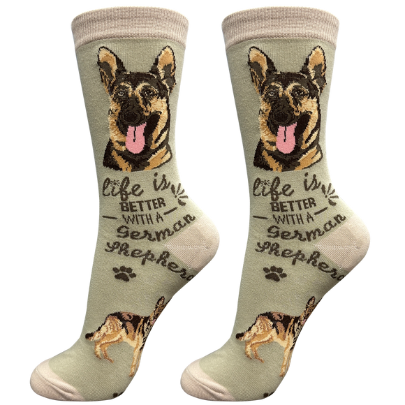 German Shepherd Dog Socks - Cute Novelty Crew Socks -Unisex