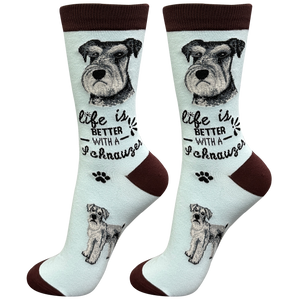 Schnauzer Dog Socks - Cute Novelty Crew Socks - Unisex