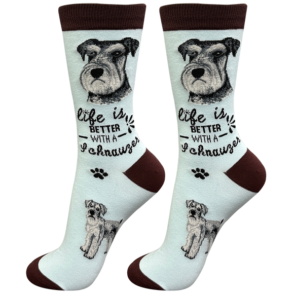 Schnauzer Dog Socks - Cute Novelty Crew Socks - Unisex