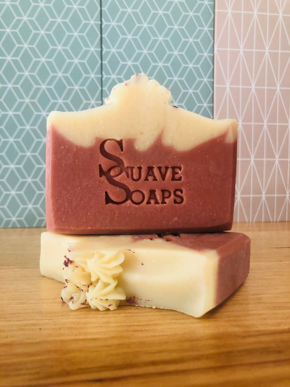 Handmade Black Raspberry and Vanilla Goat Milk Soap: Paper Band