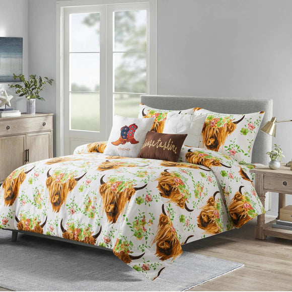 Highland cow Bed collection - comforter : 6pc Comforter / King