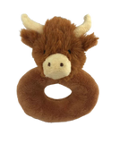 Longhorn Highland Brown Cow Baby Plush Rattle