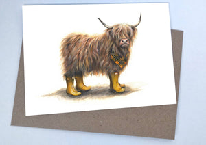 Welly Macleod (Greeting Card) | Highland Cow Card