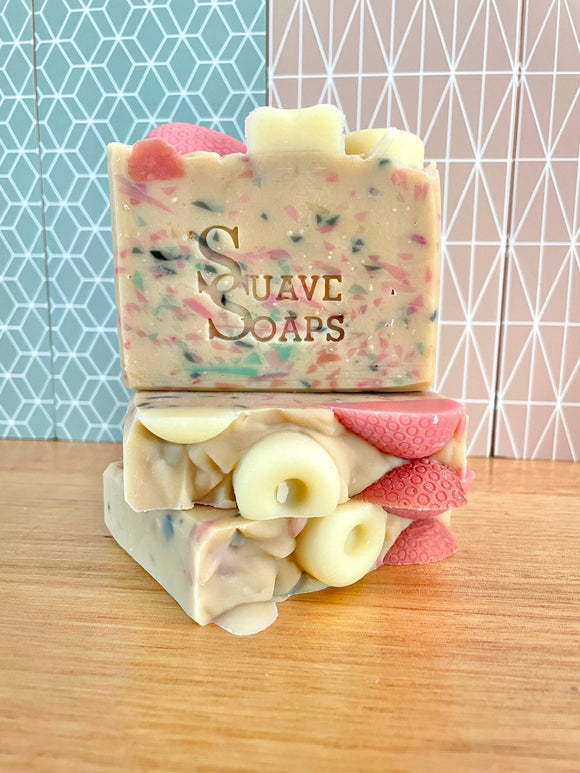 Handmade Juicy Papaya Mango Goat Milk Soap: Paper Band