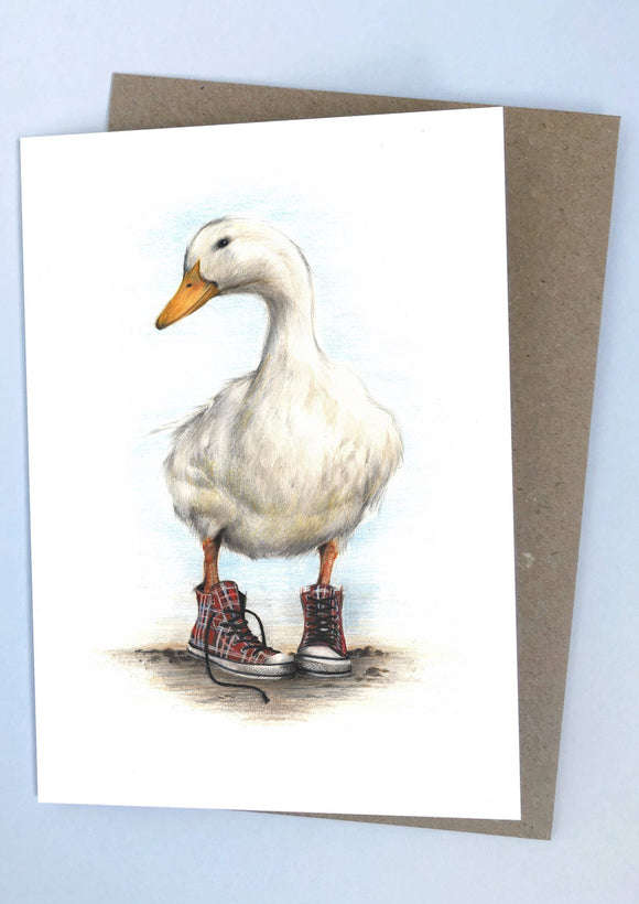 Duck in Chucks (Greeting Card)