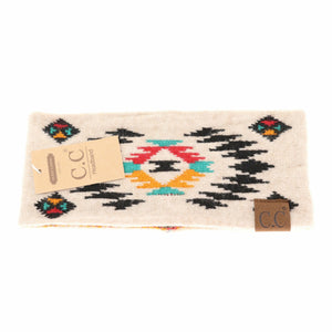 Aztec Patterned Head Wrap Beige HW3001