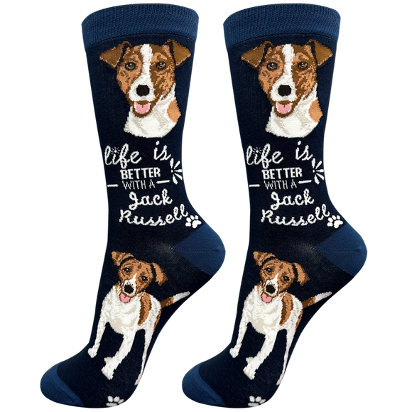 Jack Russell Dog Socks - Cute Novelty Crew Socks - Unisex