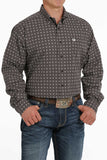 Men’s Brown Geo Print Long Sleeved Shirt