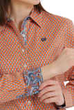 Cinch Ladies Button Down Shirt - Orange