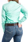 Cinch Ladies Solid Green Button Down Arena Shirt