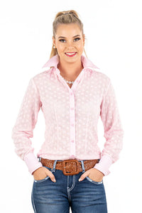 H&H Pale Pink Broderie Collared Shirt