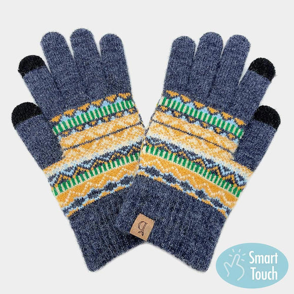 Patterned Knit Smart Gloves