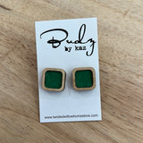 Square Cowhide Bamboo Studs