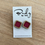Square Cowhide Bamboo Studs