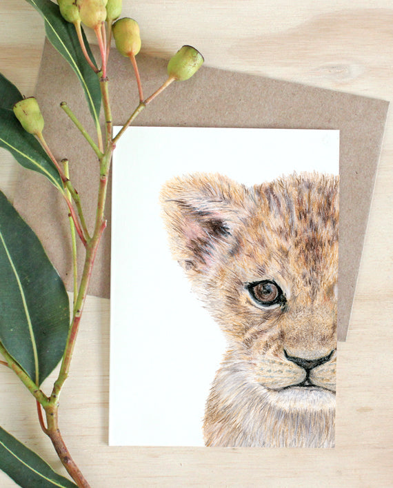 Lion Cub Card - Greeting Card