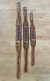 Western Equestrian Tooled Pink Leather Beaded Dog Collar