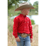 Cinch Youth Button Down Shirt - Red