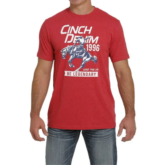 Cinch ‘Be Legendary’ Red Mens T Shirt