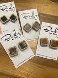 Square Cowhide Bamboo Studs