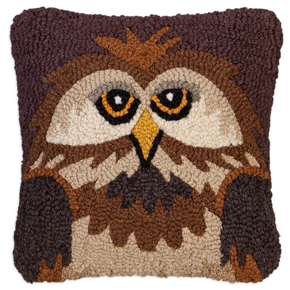 Owl Hand Hooked Cushion