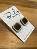Square Cowhide Bamboo Studs