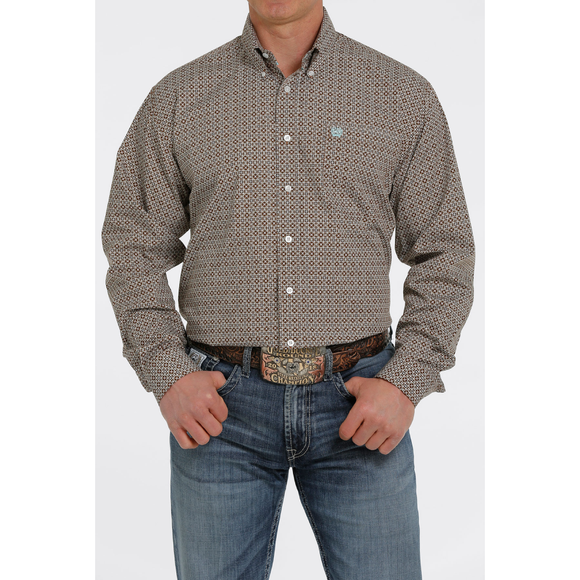 Cinch Mens Geometric Long Sleeve Shirt