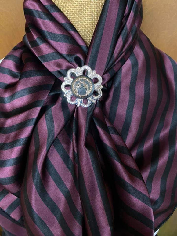 Black & Mulberry Stripe Wild Rag
