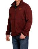 Cinch Mens Burgundy Sweater Jacket