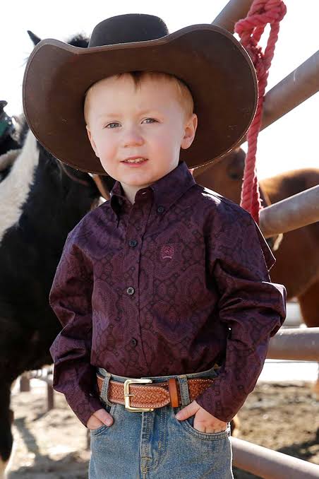 Cinch Boys Paisley Shirt - Purple