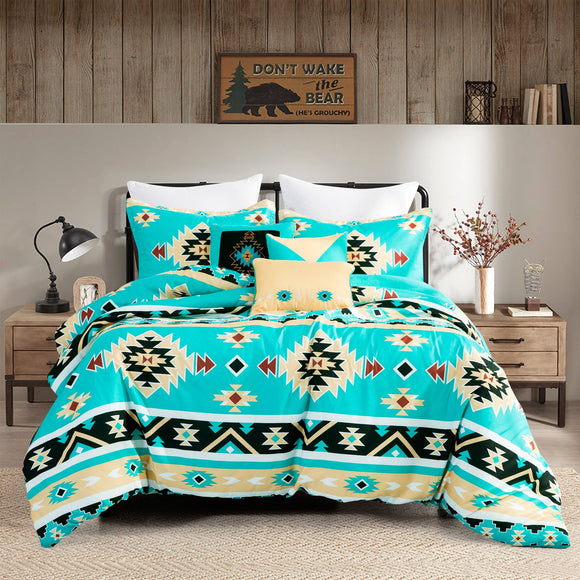 Turquoise Southwest 6pc Comforter Set