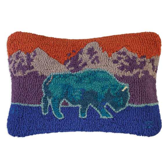 Hand Hooked Bison Cushion