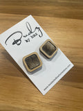 Square Cowhide Bamboo Studs