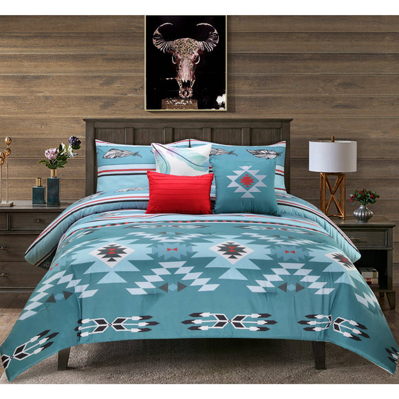 Turquoise Southwest Comforter Set - 6pc