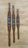 Western Aztec Leather Beaded Dog Collar-DC003