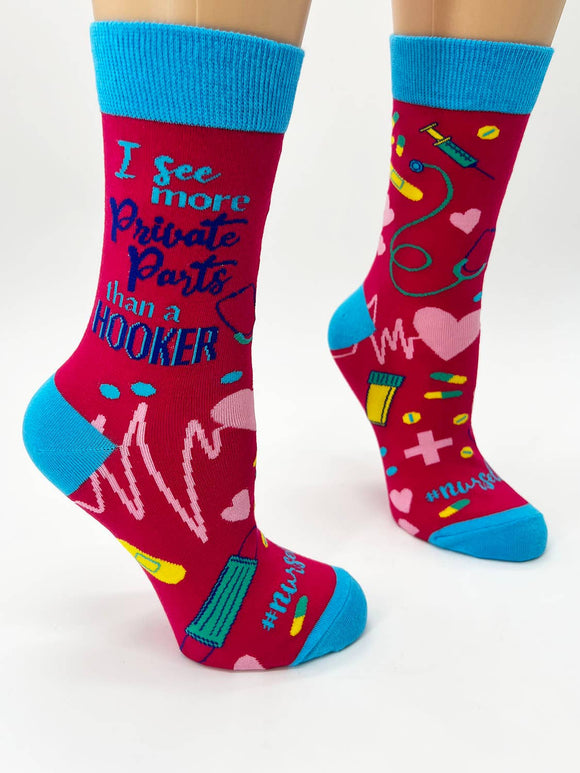 'I See More Private Parts than a Hooker’ Ladies Socks