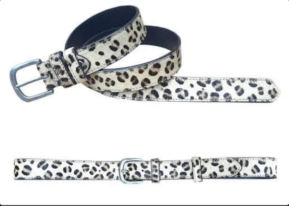 Ladies Leopard Creme Belt