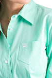 Cinch Ladies Solid Green Button Down Arena Shirt