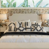 Twin Stripe Black Stripes & Silver Jute Cushion