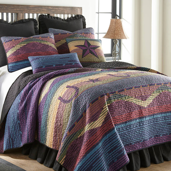 Colourful Texas Quilted Bedding Set