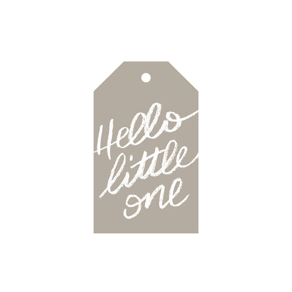 Hello Little One - Grey Gift Tag