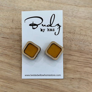Square Cowhide Bamboo Studs